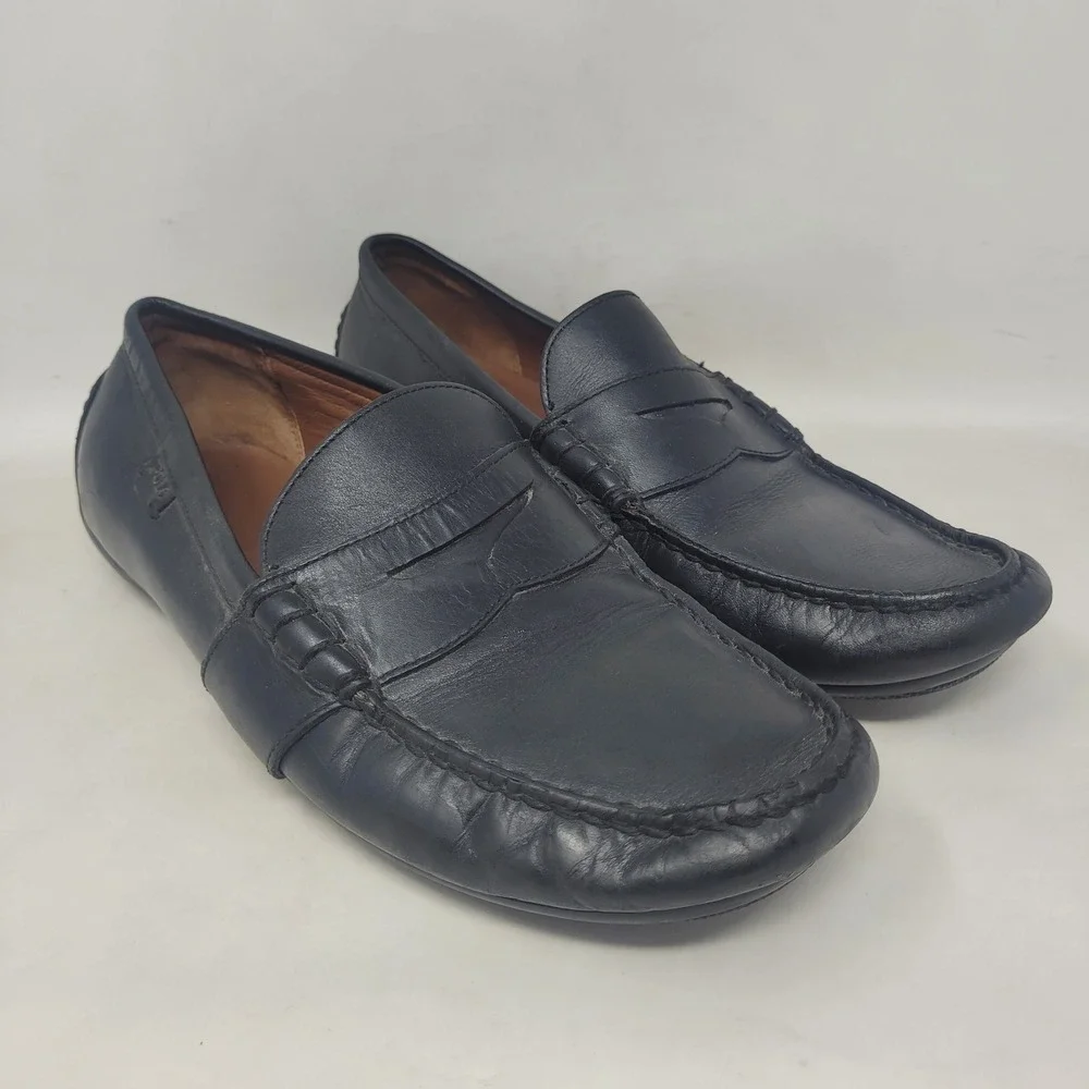 Polo Ralph Lauren Loafers 10.5D Black Leather Driver Reynold Preppy Old Money